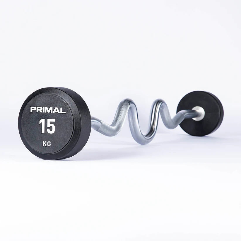 Primal Performance Series Urethane Supercurl EZ-Barbell Set 5kg-50kg - (10 Bars)
