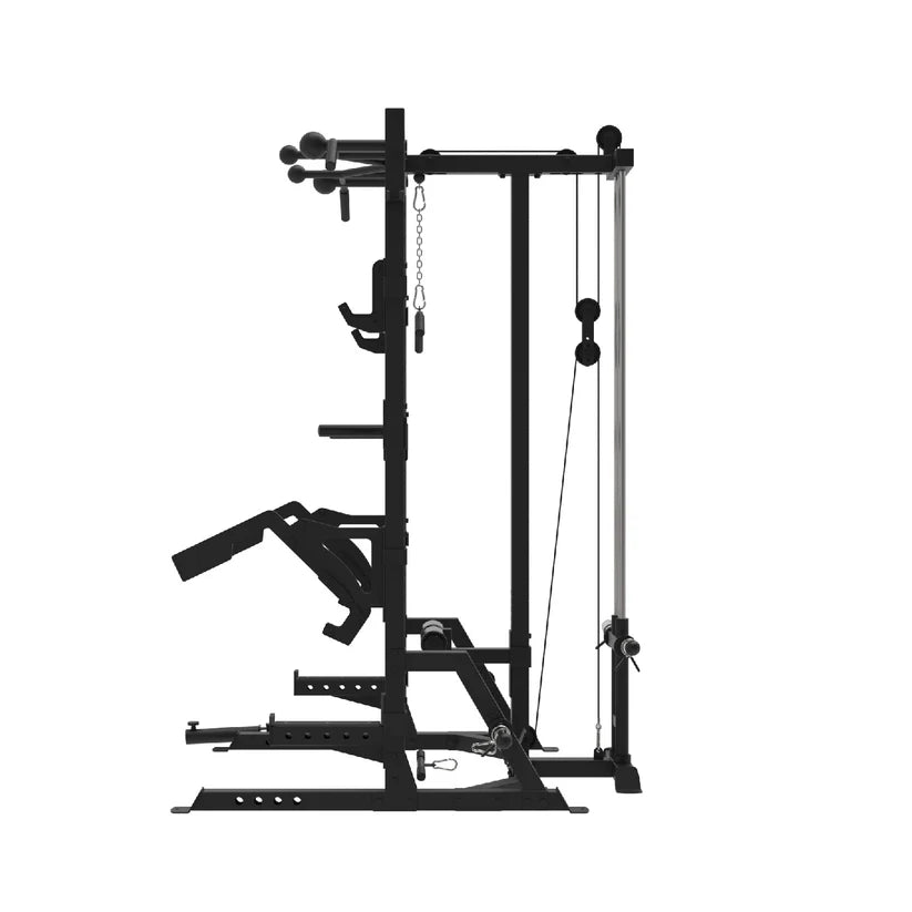 Primal Personal Series Ultimate Half Rack With Lat Pulldown And Low Row