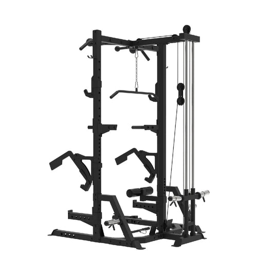 Primal Personal Series Ultimate Half Rack With Lat Pulldown And Low Row